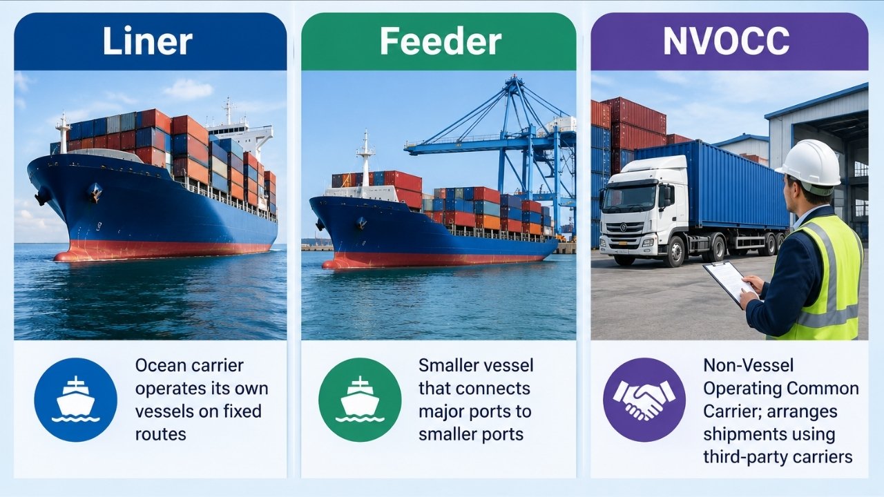 Liner, Feeder and NVOCC Explained: Who Really Moves Your Cargo?